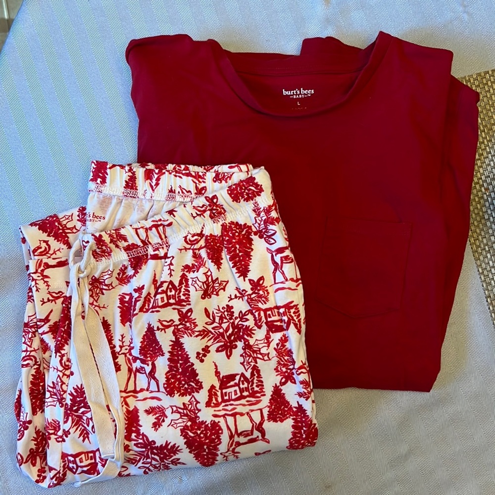 Burt’s Bees Woodland Print Family Pajama Mens Size Large